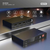 Digitus 8K HDMI Splitter, 1x2, Repartiteur HDMI Noir