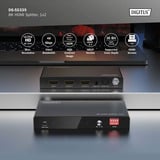 Digitus 8K HDMI Splitter, 1x2, Repartiteur HDMI Noir