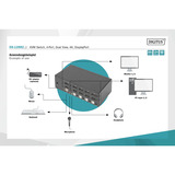 Digitus Commutateur KVM DisplayPort 4x 1, Switch KVM Noir