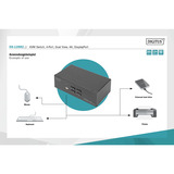 Digitus Commutateur KVM DisplayPort 4x 1, Switch KVM Noir