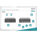 Digitus Commutateur KVM DisplayPort 4x 1, Switch KVM Noir