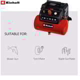 EINHELL Compresseur TC-AC 190/6/8 OF Rouge/Noir