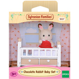 EPOCH Sylvanian Families - Bébé lapin en chocolat avec lit bébé, Jouets de construction 