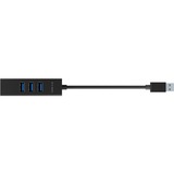 ICY BOX IB-HUB1419-LAN, Hub USB Noir