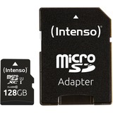 Intenso 3424491 mémoire flash 128 Go MicroSD UHS-I Classe 10, Carte mémoire Noir, 128 Go, MicroSD, Classe 10, UHS-I, Class 1 (U1), Résistant à une température, Résistant aux chocs, Imperméable, Résistant aux rayons X