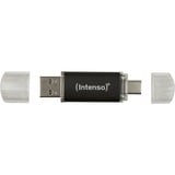 Intenso 3539490 lecteur USB flash 64 Go USB Type-A / USB Type-C 3.2 Gen 1 (3.1 Gen 1) Anthracite, Clé USB Anthracite/transparent, 64 Go, USB Type-A / USB Type-C, 3.2 Gen 1 (3.1 Gen 1), 70 Mo/s, Casquette, Anthracite