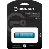 Kingston IronKey Vault Privacy 50 128 Go, Clé USB Bleu clair/Noir, USB 3.2 Gen 1