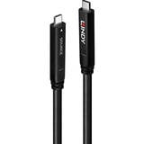 Lindy Câble hybride USB 3.2 Gen 1 & DP 1.4 Type C, Câble d'extension Noir