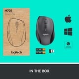 Logitech Customizable Mouse M705 souris Droitier RF sans fil Optique 1000 DPI Anthracite, Droitier, Optique, RF sans fil, 1000 DPI, Charbon de bois