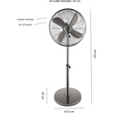 Steba VT S6, Ventilateur Gunmetal, Ventilateur à lame domestique, Acier inoxydable