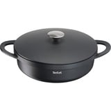 Tefal Trattoria E21872 Rond Noir, Poêle Noir, Rond, Noir, Aluminium, Titanium Extra, Amovible, Vitrocéramique, Gaz, Halogène, Induction, Plaque étanche