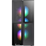 Thermaltake Versa T26 TG ARGB Midi Tower Noir, boîtier pc Noir | 2x USB-A | RGB | Verre Trempé