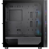Thermaltake Versa T26 TG ARGB Midi Tower Noir, boîtier pc Noir | 2x USB-A | RGB | Verre Trempé