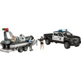 bruder Camion de police RAM 2500 avec bateau + remorque et 2