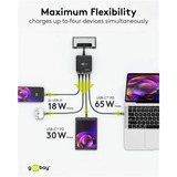 goobay Chargeur de bureau multiport USB-C, PD, GaN, 65 watts Noir