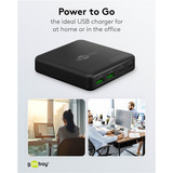 goobay Chargeur de bureau multiport USB-C, PD, GaN, 65 watts Noir