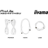 iiyama ProLite XB2497HSU-W1 23.8" Moniteur Blanc (mat), 1x DisplayPort, 1x HDMI, 2x USB-C, 2x USB-A, 120 Hz, 60,5 cm (23.8"), 1920 x 1080 pixels, Full HD, LED, 4 ms, Blanc