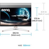 BenQ EX271U écran plat de PC 68,6 cm (27") 3840 x 2160 pixels 4K Ultra HD LED Noir, Blanc Moniteur gaming Blanc/noir, 1x DisplayPort, 2x HDMI, 3x USB-C, 3x USB-A, 165 Hz, 68,6 cm (27"), 3840 x 2160 pixels, 4K Ultra HD, LED, 5 ms, Noir, Blanc