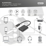 Digitus AK-300400-002-S, Adaptateur Noir