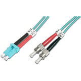 Digitus Câble de raccordement LWL, duplex, connecteur LC > ST, multimode OM3 Turquoise