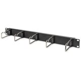 Digitus Panneau de rangement pour câbles avec supports en acier pour armoires de 482,6 mm (19 po), 1U, Guide-câble Noir, 6 mm (19 po), 1U, Panneau de gestion de câbles, Noir, Acier, 1U, Ovale, Chine
