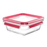 Emsa CLIP & CLOSE N1041400 boîte hermétique alimentaire Carré 0,8 L Transparent 1 pièce(s) Transparent/Rouge, Boîte, Carré, 0,8 L, Transparent, Verre, 420 °C
