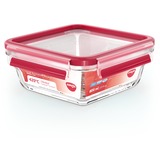 Emsa CLIP & CLOSE N1041400 boîte hermétique alimentaire Carré 0,8 L Transparent 1 pièce(s) Transparent/Rouge, Boîte, Carré, 0,8 L, Transparent, Verre, 420 °C