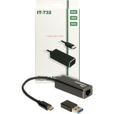 Inter-Tech Adaptateur USB Argus IT-732, connecteur USB-C > prise RJ-45 Noir