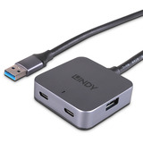 Lindy Hub USB 3.0 4 ports Gris/Noir