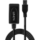 Lindy Rallonge active USB 3.0, 5m, Câble d'extension Noir, 5m, 5 m, USB A, USB A, USB 3.2 Gen 1 (3.1 Gen 1), 5 Gbit/s, Noir