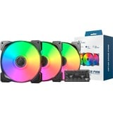 Montech HP140 ARGB PWM 140x140x25 ventilateurs de boîtier Noir, 3 pièces, 140 x 140 x 25 mm