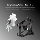 Montech HP140 ARGB PWM 140x140x25 ventilateurs de boîtier Noir, 3 pièces, 140 x 140 x 25 mm