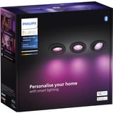 Philips Hue Spot encastrable White & Color Ambiance Centura lot de 3, Lumière LED Noir