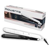 Rowenta OPTILISS II Fer à lisser À chaleur Blanc, Lisseur de cheveux Blanc/Noir, Fer à lisser, À chaleur, Barre de défilement, Forme de baril raide, Tous types de cheveux, Long, Moyen, Court