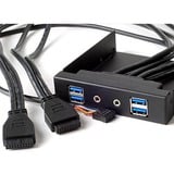 SilverStone FP32-E carte et adaptateur d'interfaces Interne USB 3.2 Gen 1 (3.1 Gen 1), Panneau avant Noir, Parallèle, USB 3.2 Gen 1 (3.1 Gen 1), Audio in, Auoio out, Noir, 101,6 mm, 120 mm