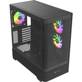 Thermaltake  boîtier midi tower Noir | 2x USB-A | 1x USB-C | RGB | Window