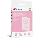 Verbatim Charge 'n' Go Lithium Polymère (LiPo) 5000 mAh Recharge sans fil Rose, Powerbank Rose, 5000 mAh, Lithium Polymère (LiPo), Quick Charge 3.0, Recharge sans fil, Rose