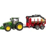 bruder John Deere 7R 350 avec remorque et 4 grumes, Modèle réduit de voiture Vert/Rouge, 03154