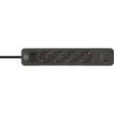 Brennenstuhl Multiprise Ecolor 4 prises avec 2x USB-C, 1x USB-A Noir/Anthracite