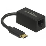 DeLOCK Adaptateur SuperSpeed USB (USB 3.2 Gen 1) avec USB Type-C™ mâle > Gigabit LAN 10/100/1000 Mbps compact noir Noir, USB 3.2 Gen 1 (3.1 Gen 1) Type-C, RJ-45, 1000 Mbit/s, Noir, Activité, Liaison, 0,9 m