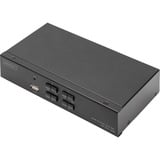 Digitus Commutateur KVM DisplayPort 4x1, Switch KVM Noir