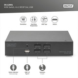 Digitus Commutateur KVM DisplayPort 4x1, Switch KVM Noir