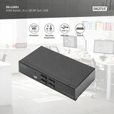 Digitus Commutateur KVM DisplayPort 4x1, Switch KVM Noir