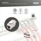 Digitus Module Keystone CAT 6A blindé sans outil 12 pcs, Module de Keystone 