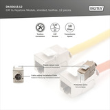 Digitus Module Keystone CAT 6A blindé sans outil 12 pcs, Module de Keystone 
