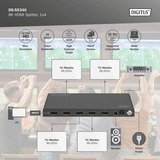 Digitus Répartiteur HDMI 8K, 1x4, Repartiteur HDMI Noir