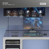 Digitus Répartiteur HDMI 8K, 1x4, Repartiteur HDMI Noir