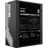 GIGABYTE UD1600PM PG5 AI TOP Bloc d'Alimentation - PCIe 5.0, 80 PLUS Platinum, Design entièrement modulaire, Ventilateur 120 mm, Compatible ATX 3.1, Prise EU, 1600 Watt alimentation  Noir, 80 PLUS Platinum, Design entièrement modulaire, Ventilateur 120 mm, Compatible ATX 3.1, Prise EU, 1600 W, 100 - 240 V, 50/60 Hz, 15 - 7.5 A, Actif, 150 W