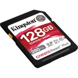 Kingston Canvas React Plus 128 Go, Carte mémoire Noir, UHS-II U3, Classe 10, V60