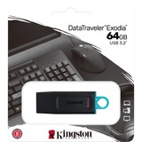 Kingston DataTraveler Exodia 64 Go, Clé USB Noir/Turquoise, DTX/64GB